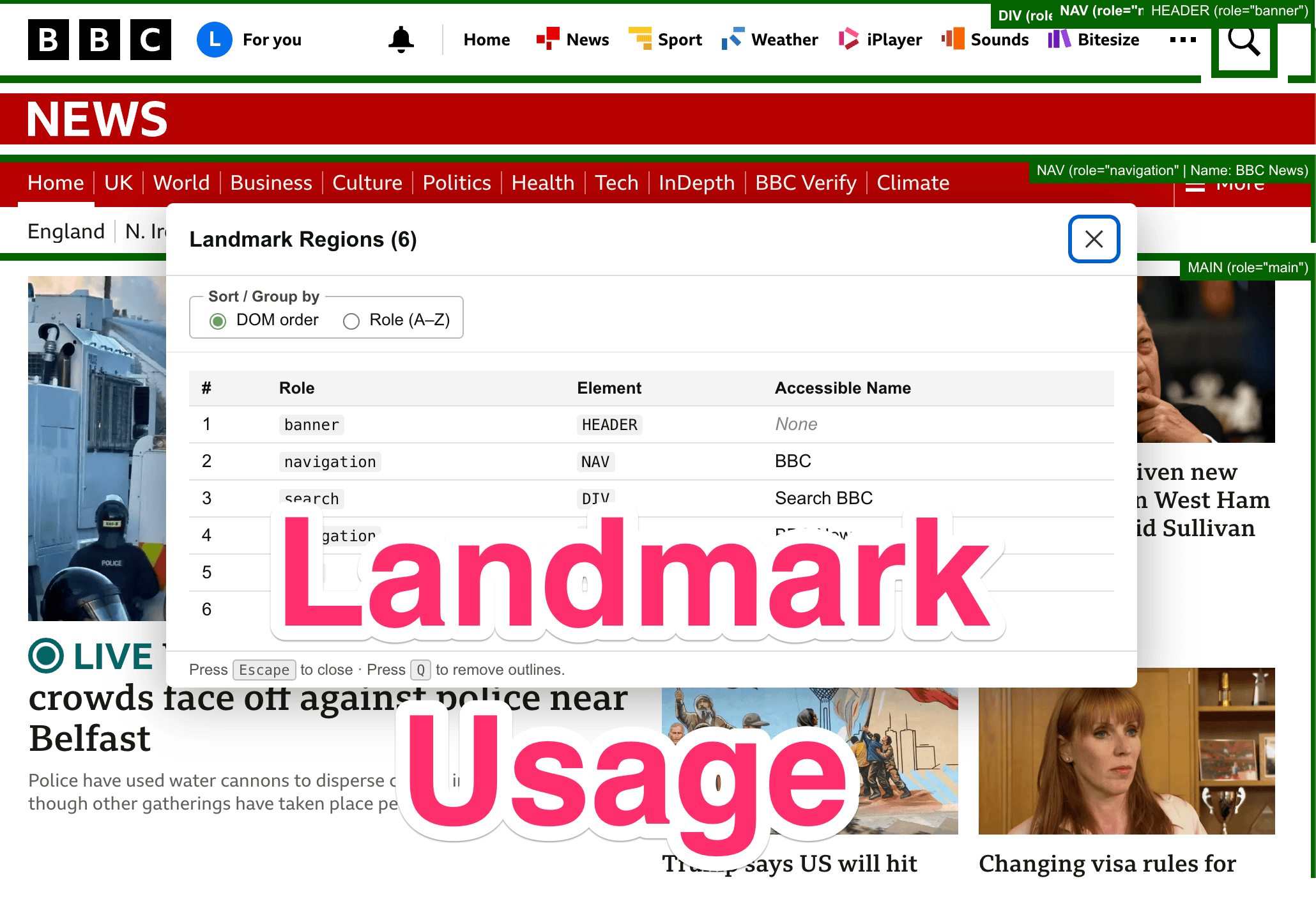Check Landmark Usage